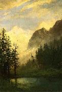 Albert Bierstadt Moonlit Landscape Germany oil painting artist